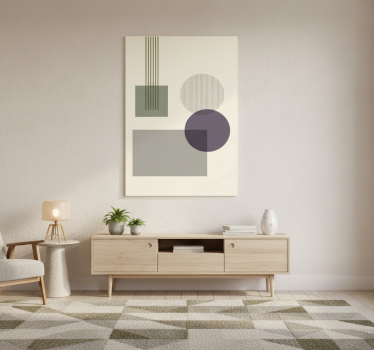 Living room poster soft geometric shapes - TenStickers