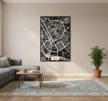 Living room poster topographic map of valencia - TenStickers