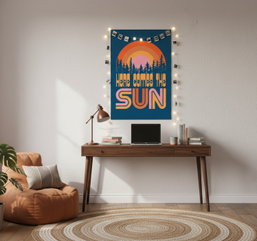 Living room poster vintage sun art print - TenStickers