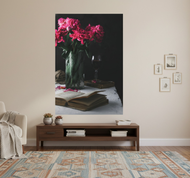 Living room poster with wine glass and vase - TenStickers
