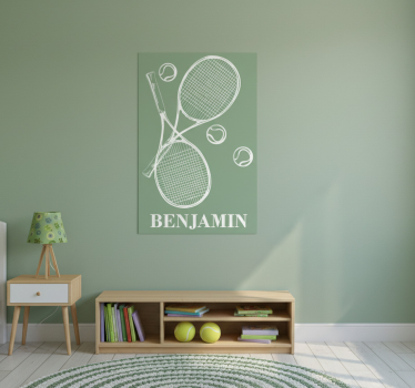Nursery poster personalised tennis art print - TenStickers