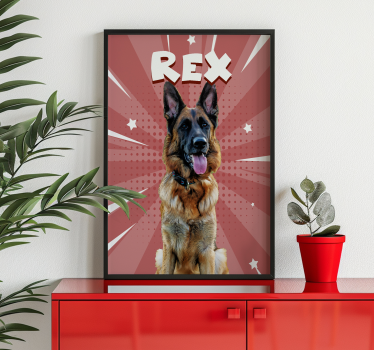 Personalised comic style pet poster - TenStickers