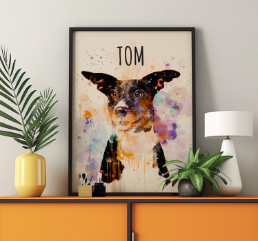 Personalised watercolour art pet poster - TenStickers