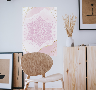 Pink watercolor mandala zen poster - TenStickers
