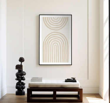 Beige soft lines abstract art wall decor - TenStickers