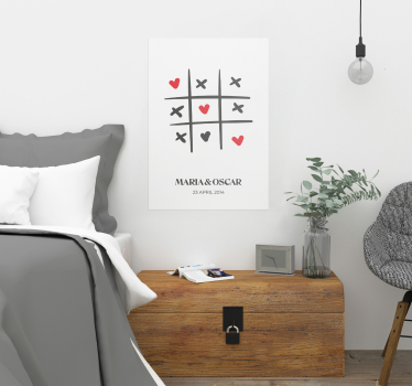 Tic tac toe love personalise poster - TenStickers