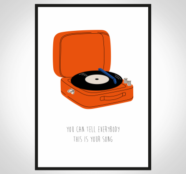 Turntable music lyrics poster for wall - TenStickers