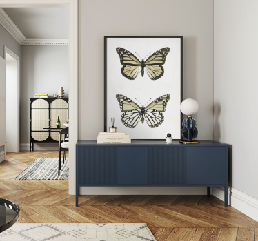 Vintage Butterfly Design Poster Wall Decor - TenStickers