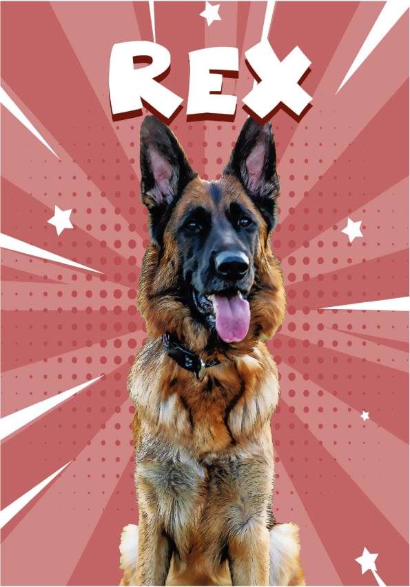 Personalised comic style pet poster - TenStickers