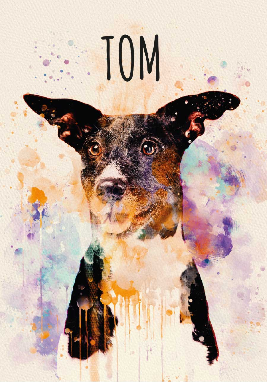 Personalised watercolour art pet poster - TenStickers