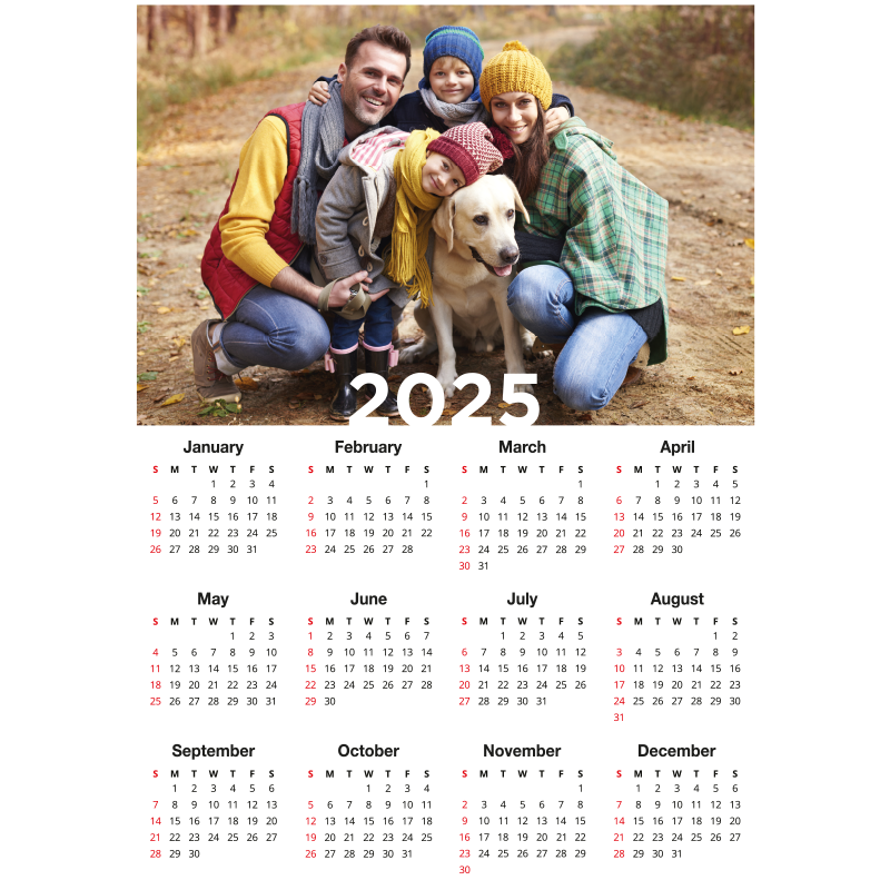 Calendar 2025 customisable poster - TenStickers