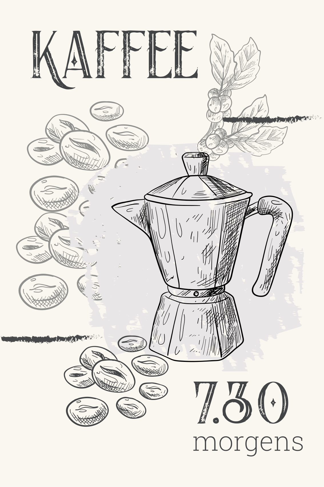 Kitchen poster coffee pattern - TenStickers