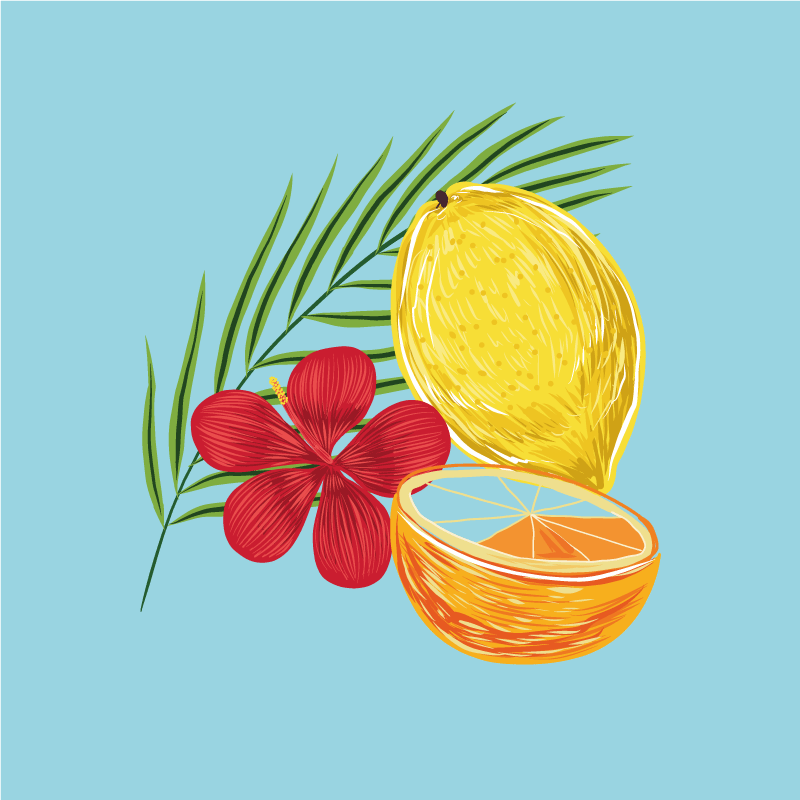 Kitchen poster with pastel lemon fruit design - TenStickers