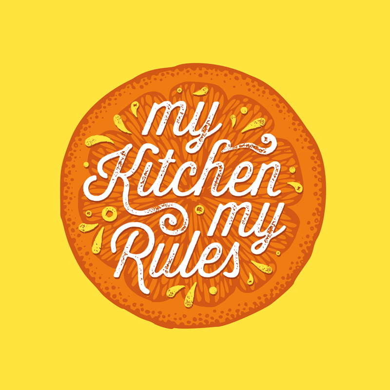 Kitchen poster orange hand-drawn design - TenStickers