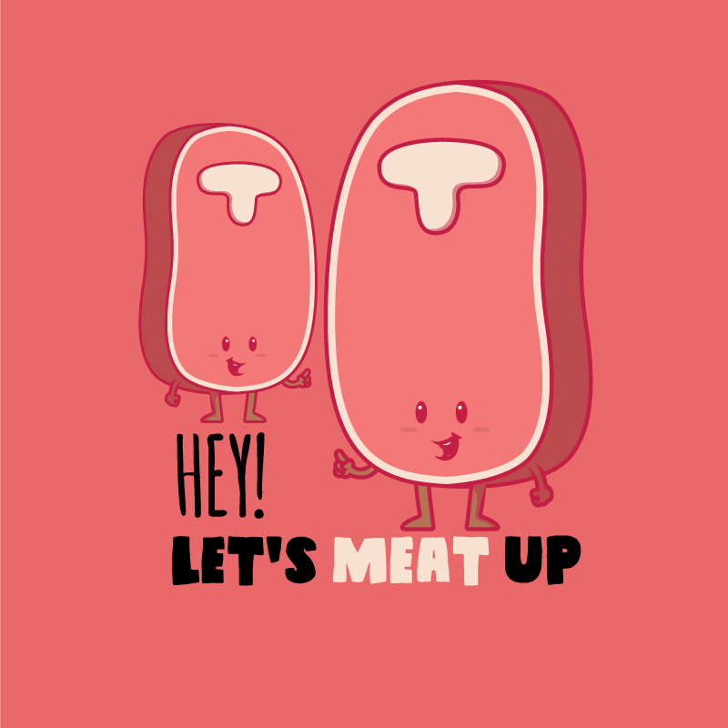 Kitchen poster featuring a humorous meat quote - TenStickers