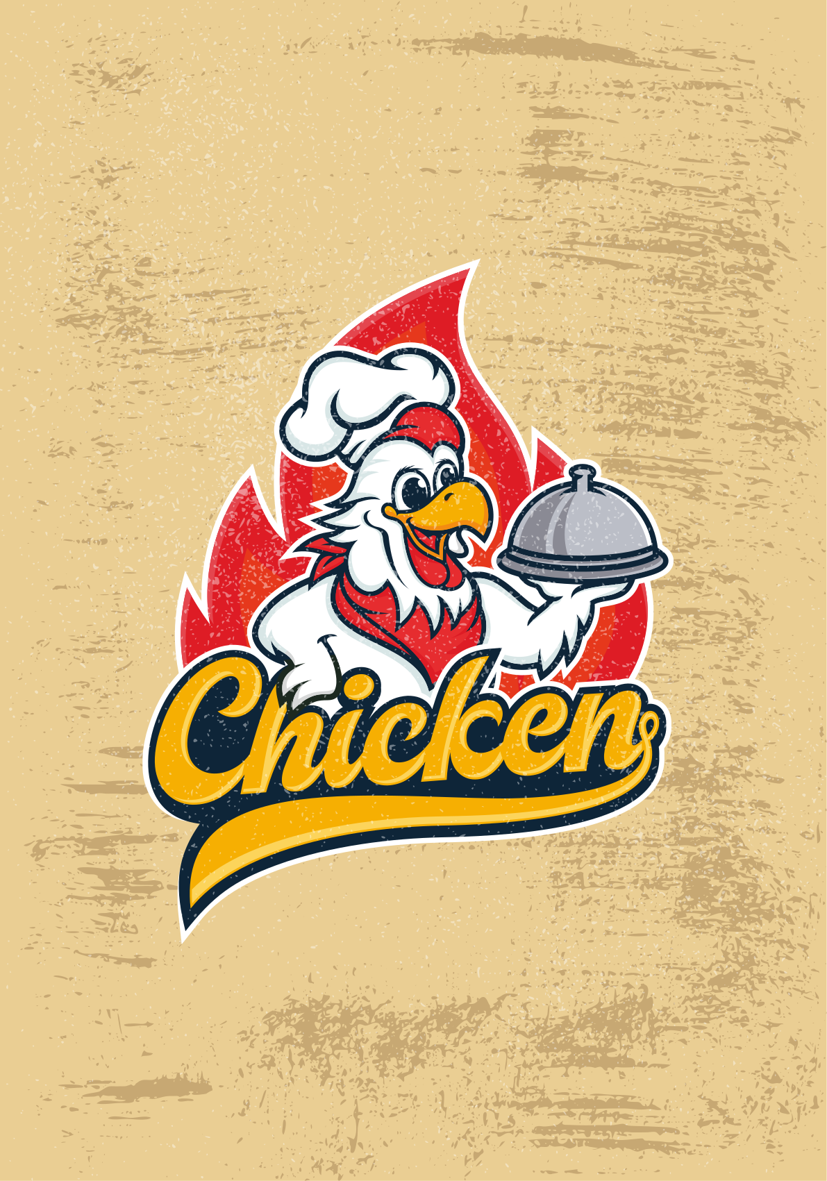 Kitchen poster vintage chicken chef - TenStickers
