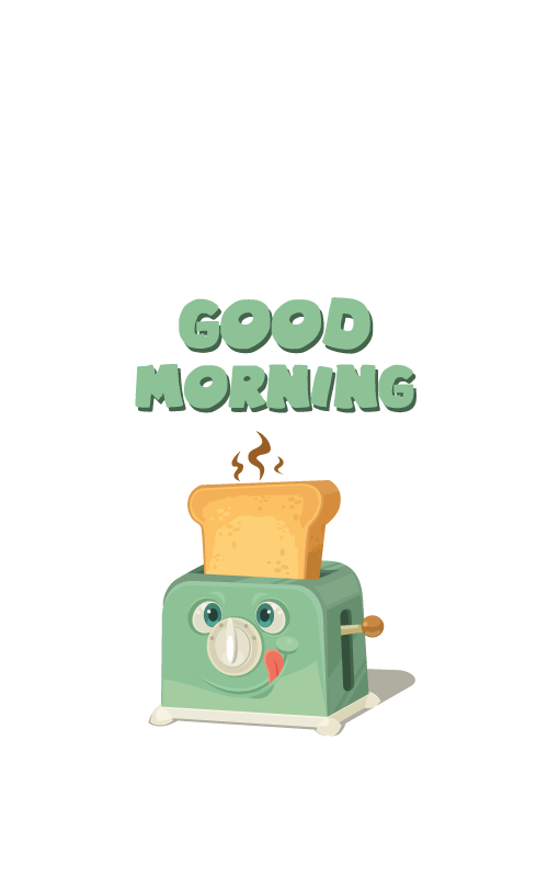 Kitchen poster good morning with toaster - TenStickers