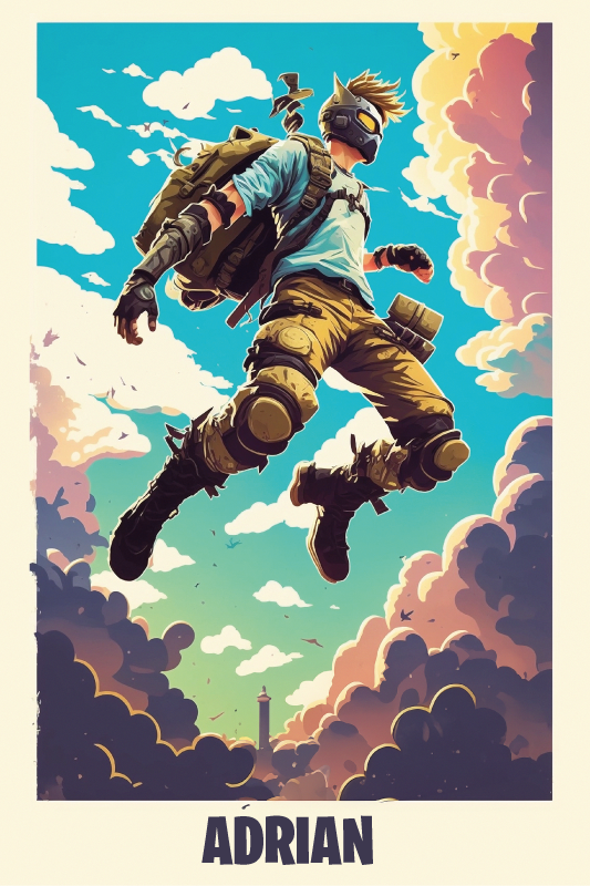 Teenager poster featuring epic character with name - TenStickers