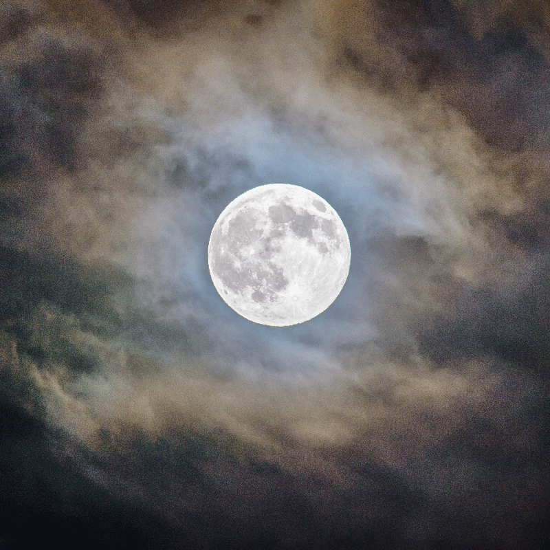 Living room poster full moon night art print - TenStickers