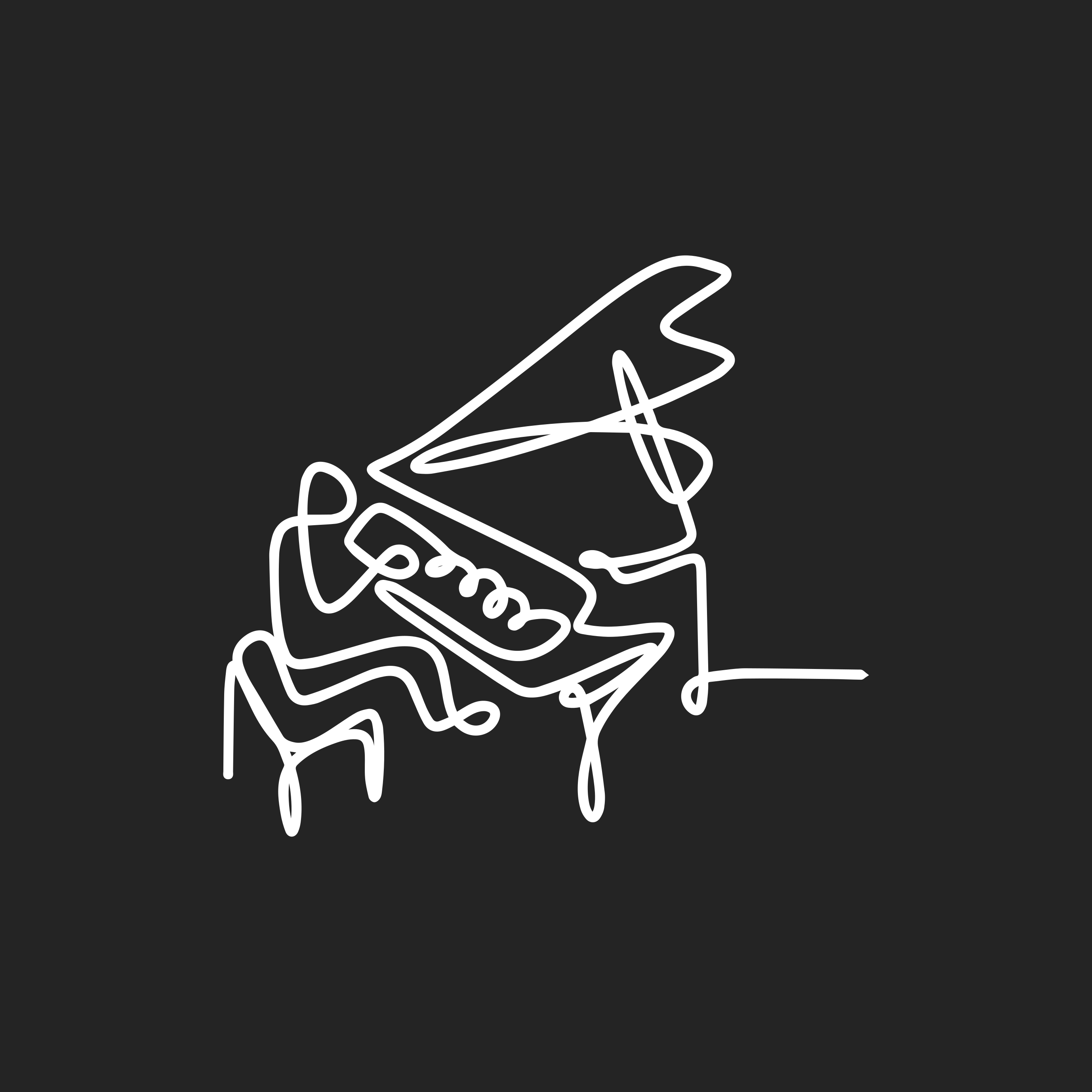 Living room poster pianist lineart cute design - TenStickers