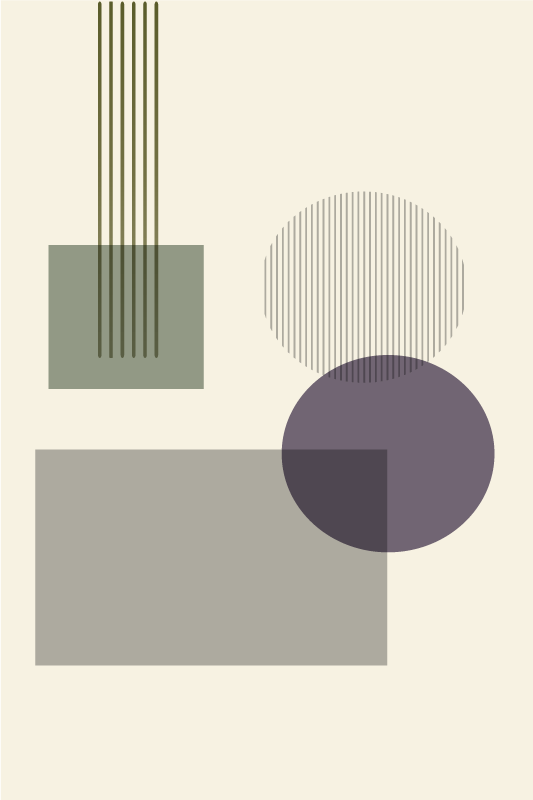 Living room poster soft geometric shapes - TenStickers