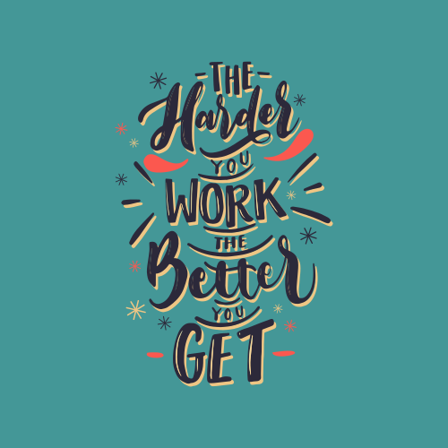Living room poster believe in hard work - TenStickers