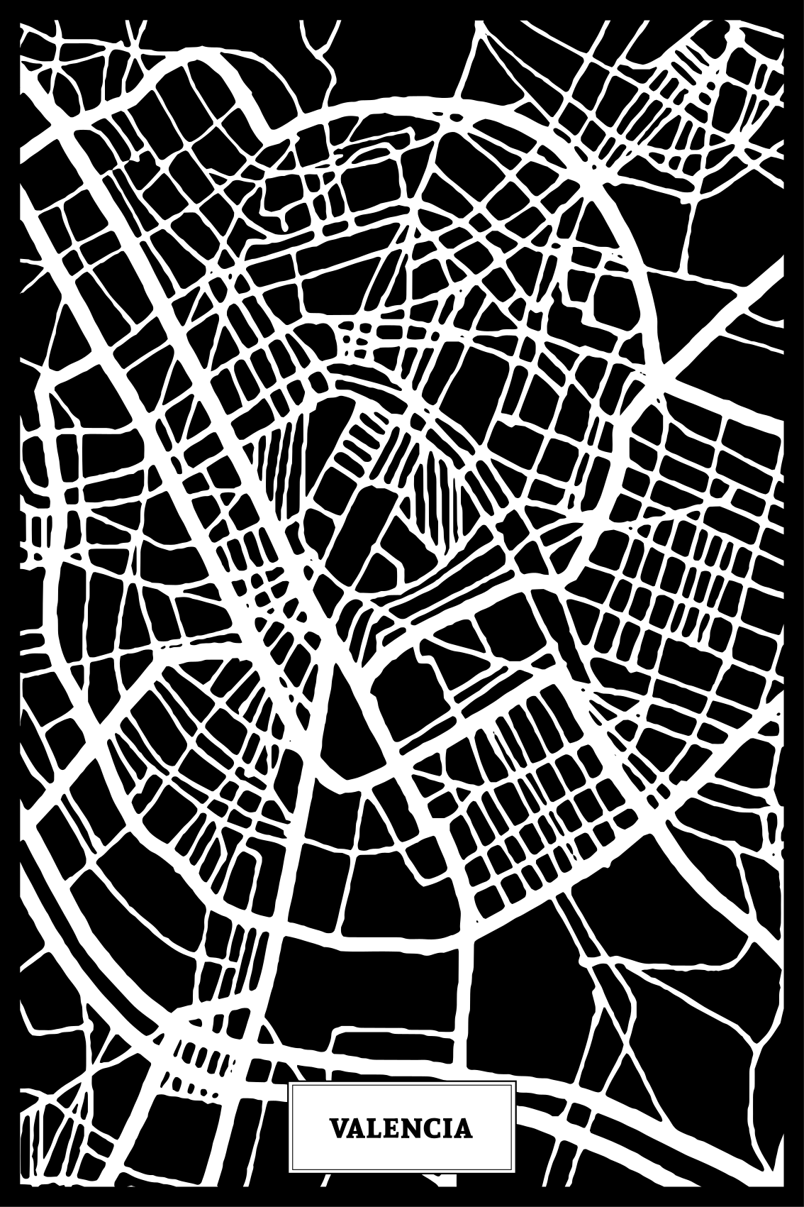 Living room poster topographic map of valencia - TenStickers