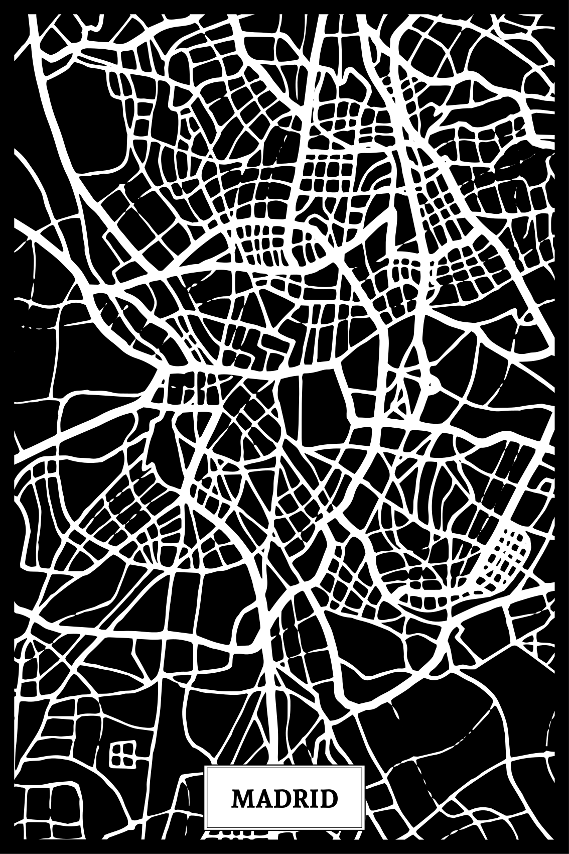 Living room poster topographic map of madrid - TenStickers