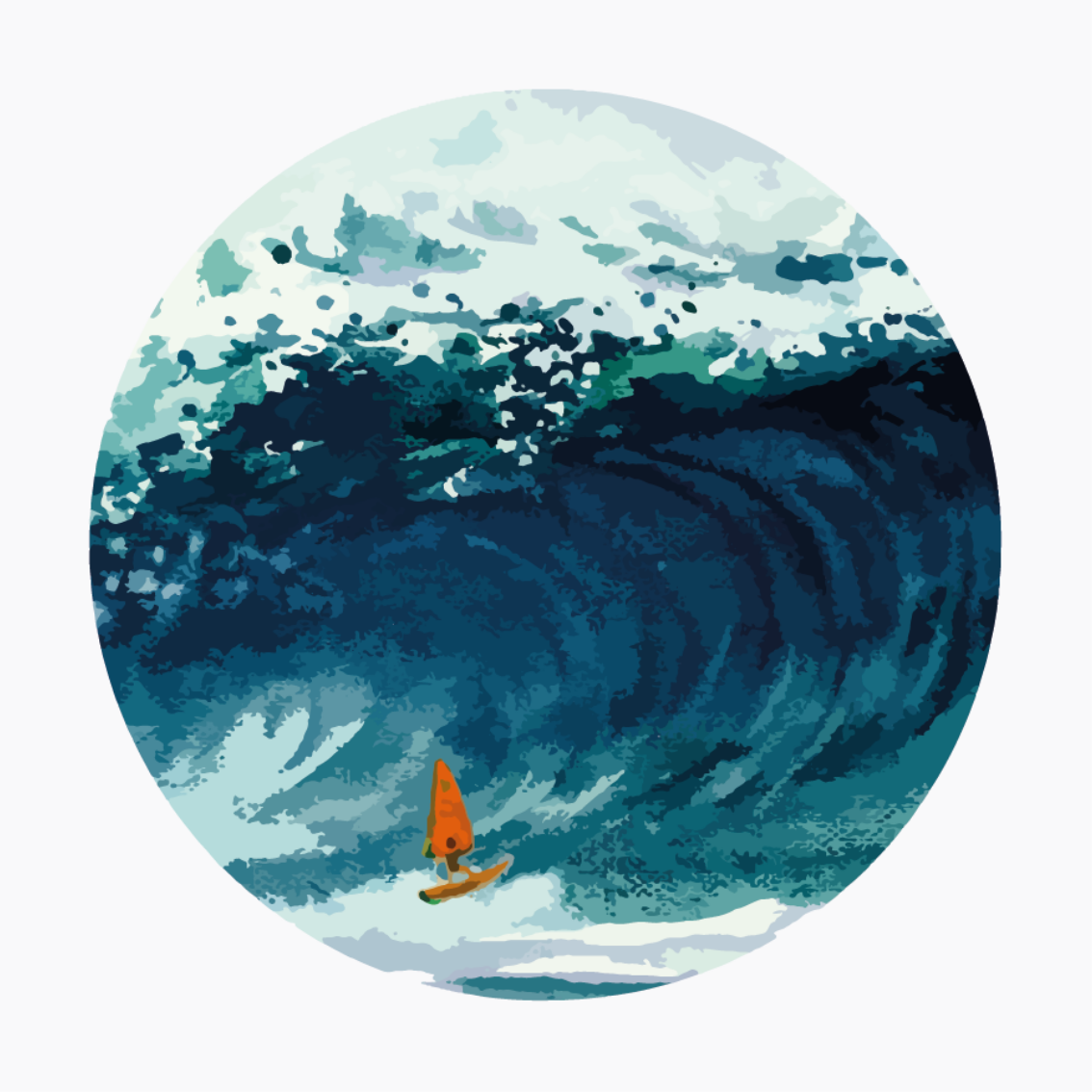 Living room poster of a windsurfer athlete - TenStickers