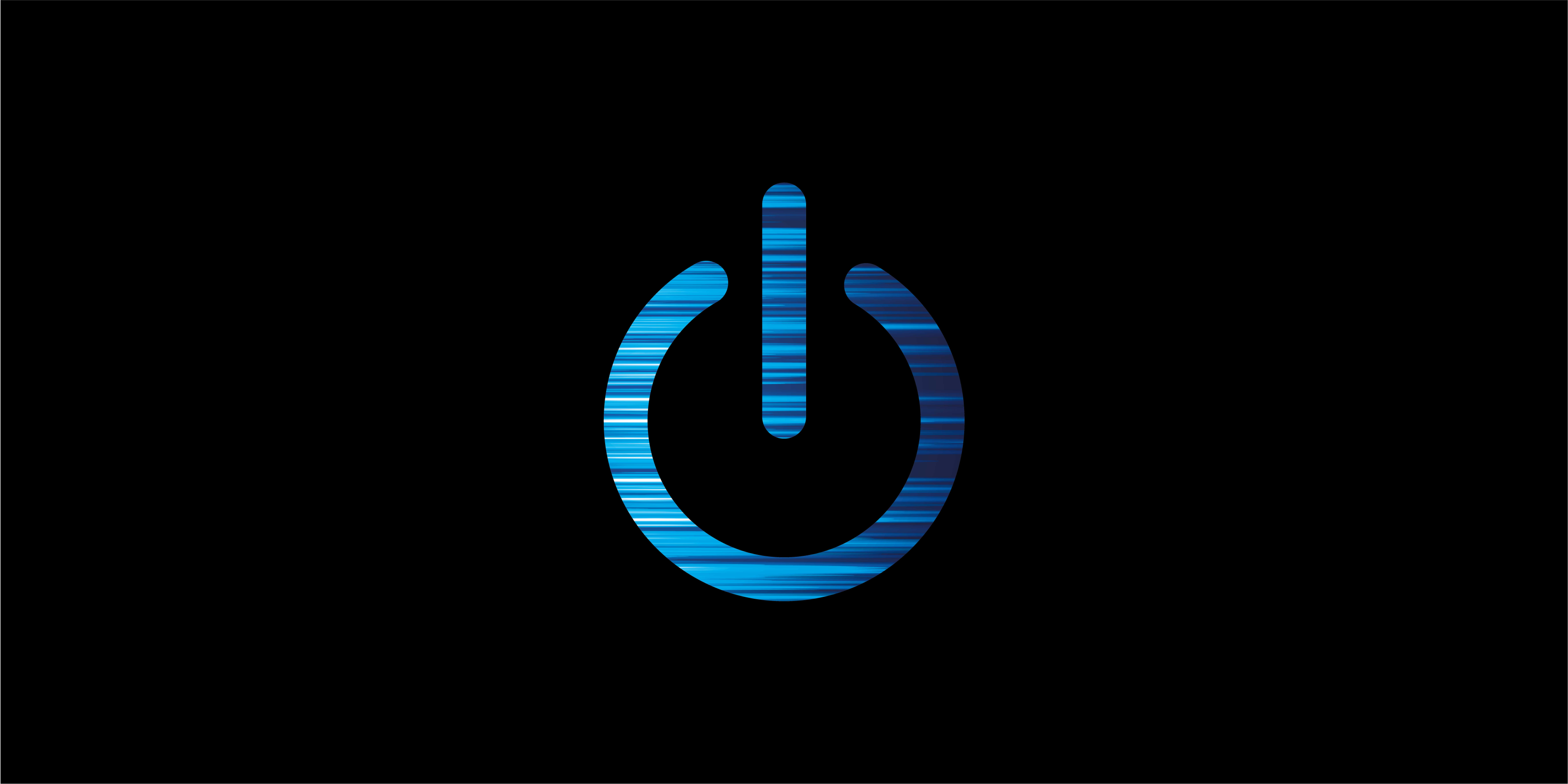 Video game poster blue power button graphic - TenStickers