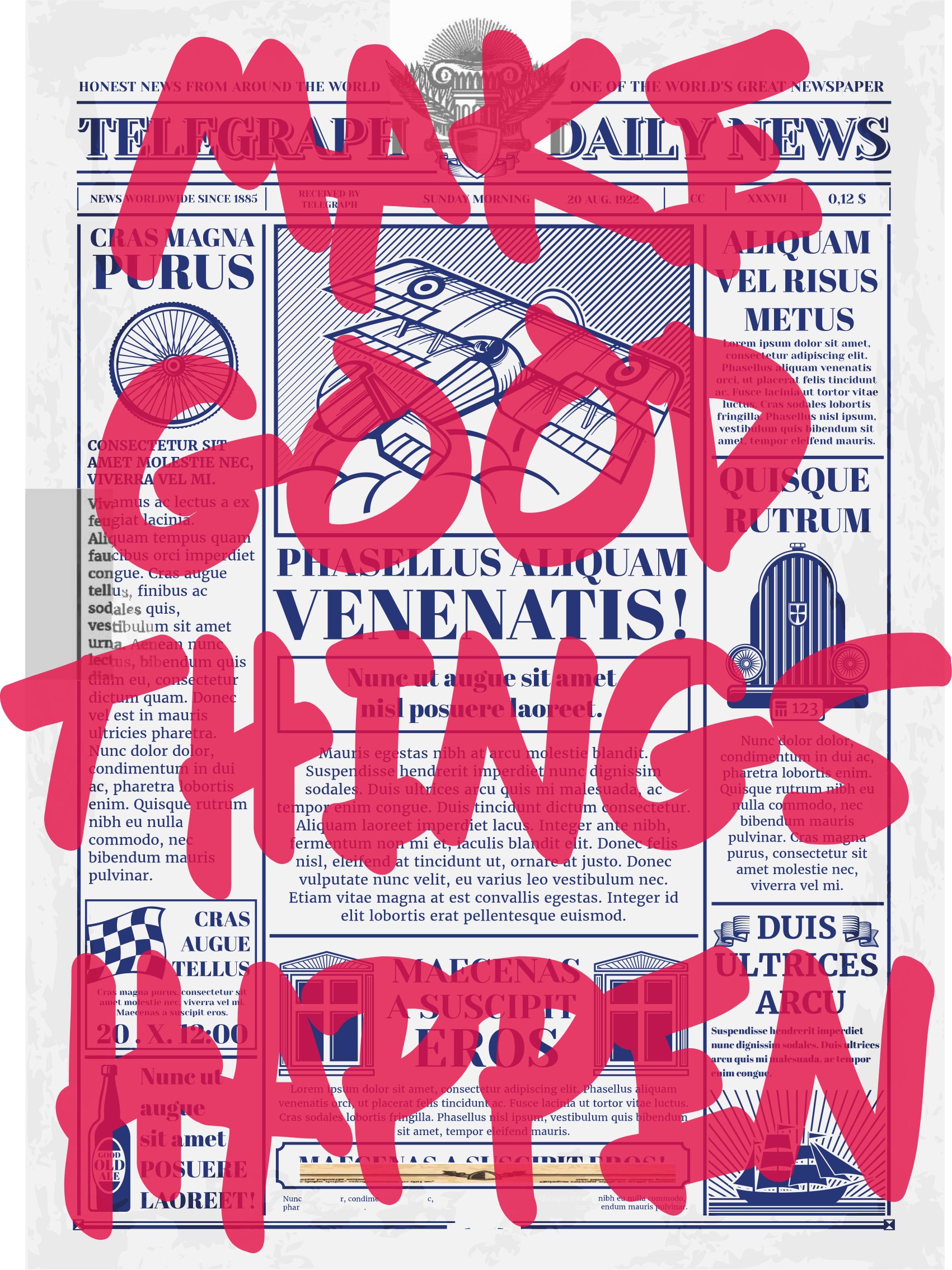 Quote poster make good things happen retro design - TenStickers