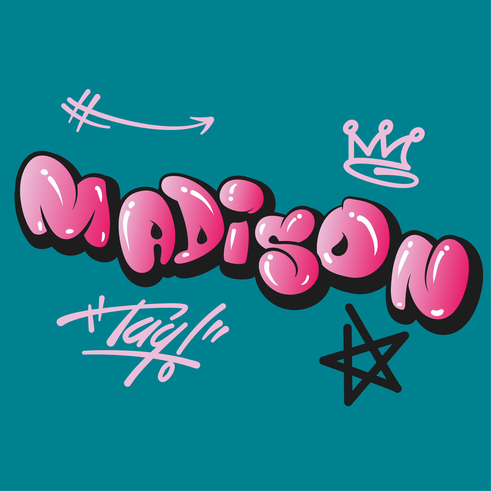 Poster for teenager with custom name design - TenStickers