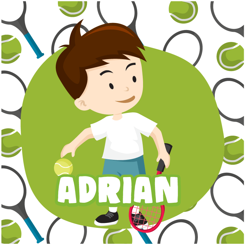 Kid tennis player personalized sports poster - TenStickers