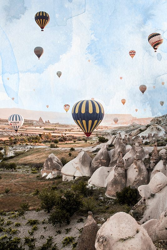 Cappadocia air balloons city poster - TenStickers