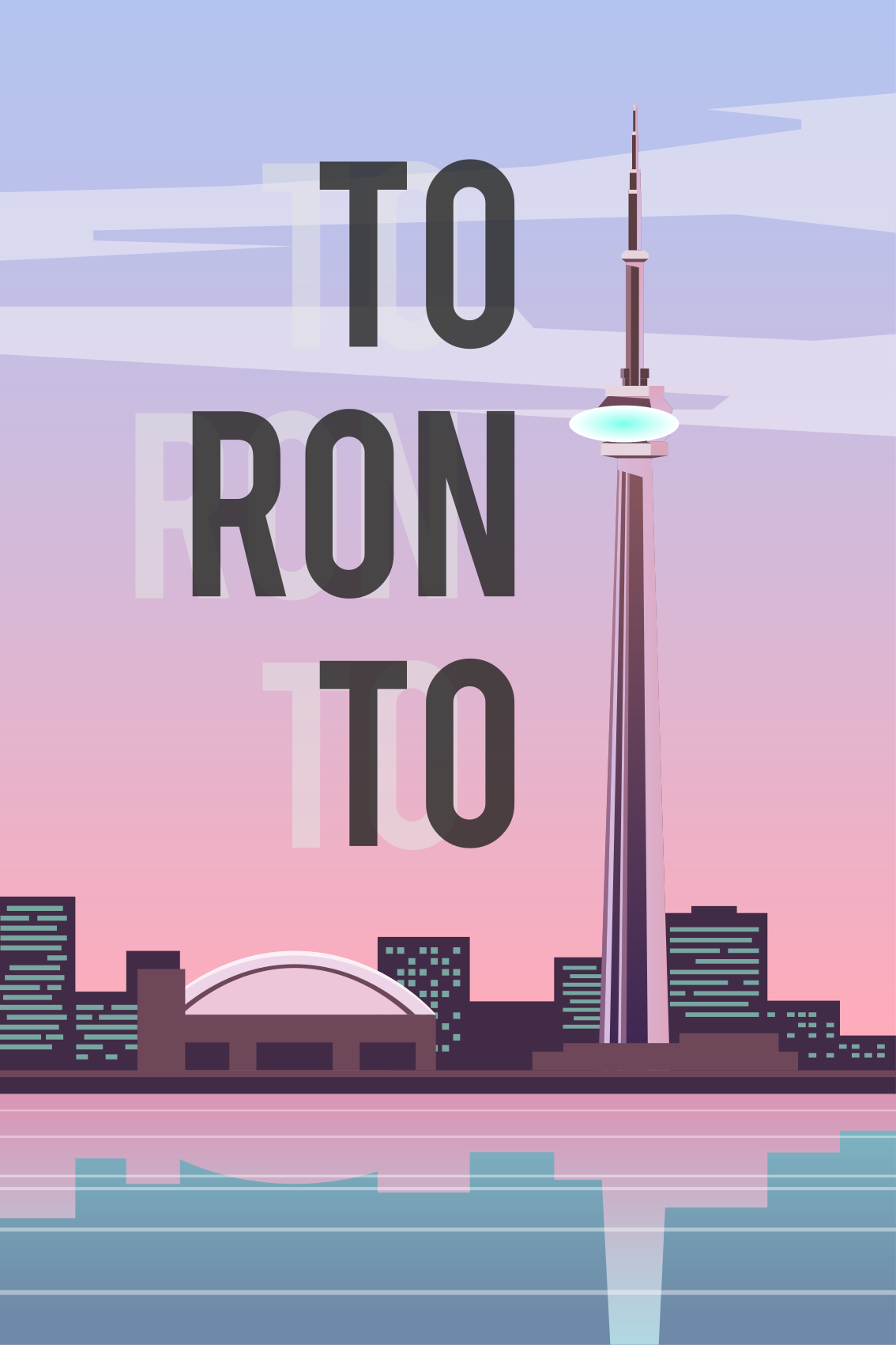 Toronto illustration city poster - TenStickers
