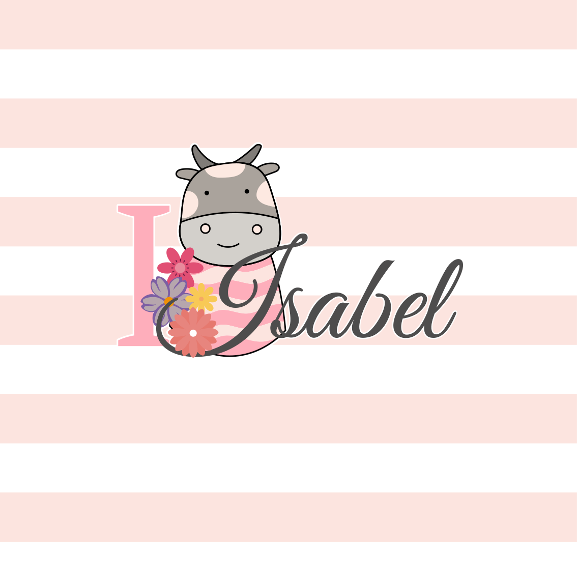 Customisable poster cute cow design - TenStickers