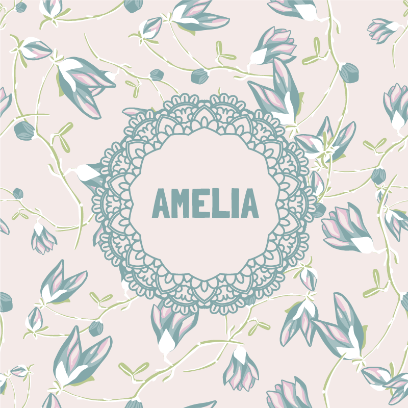 Customisable poster floral lace design - TenStickers