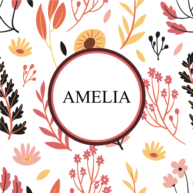 Customisable poster personalized floral design - TenStickers