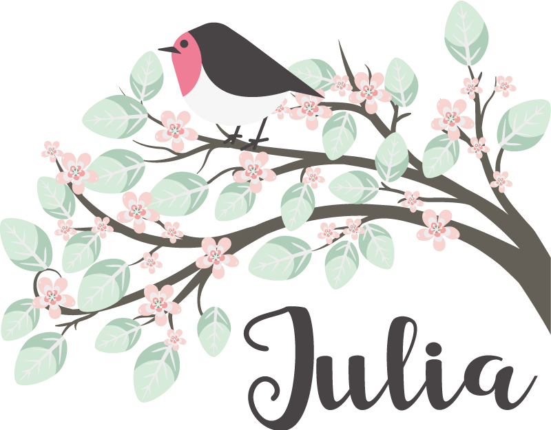 Tree poster customizable children's bird vinyl - TenStickers
