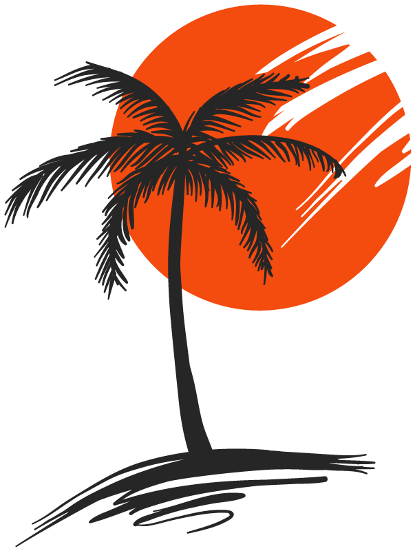 Tree poster decorative palm vinyl - TenStickers