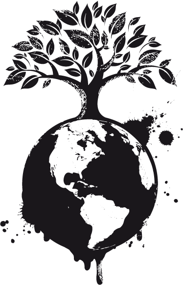 Tree poster decorative globe and tree - TenStickers