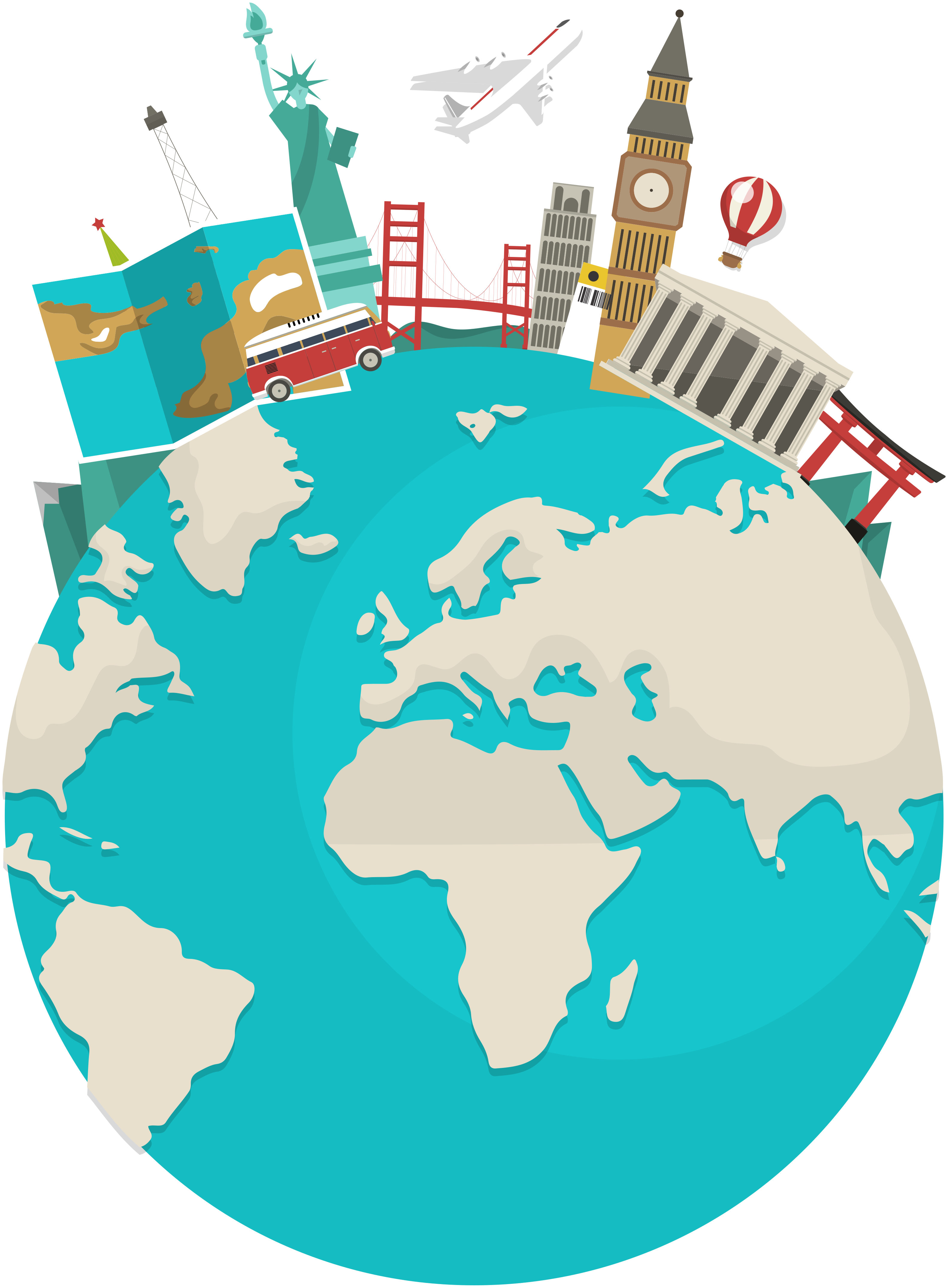 Map poster world tourism map - TenStickers