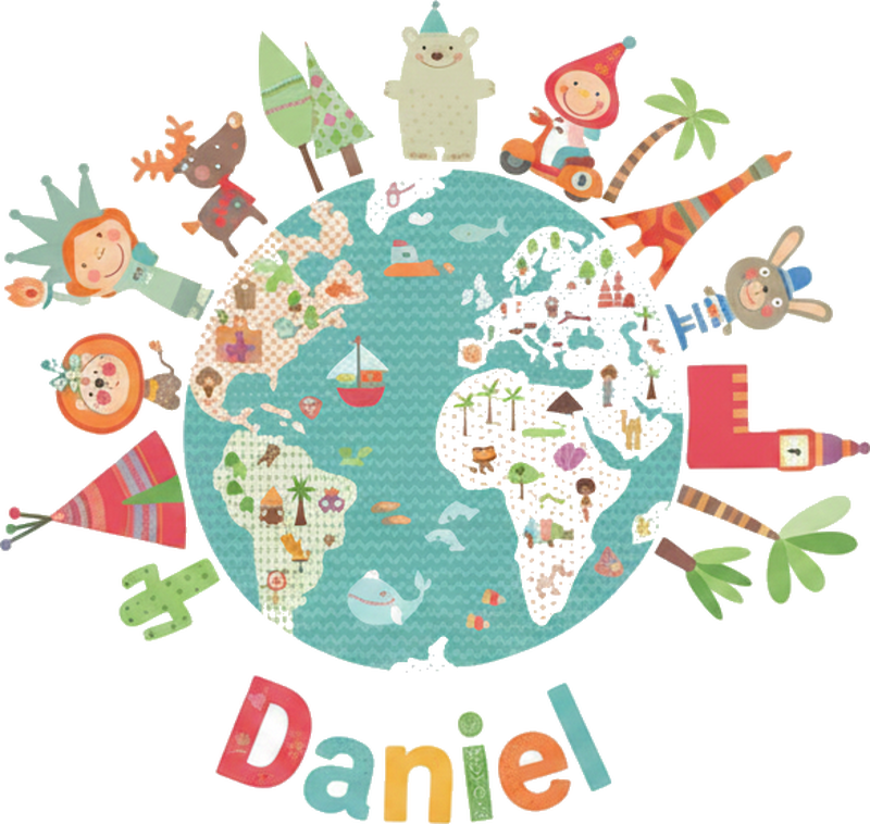 Map poster of a joyful world - TenStickers