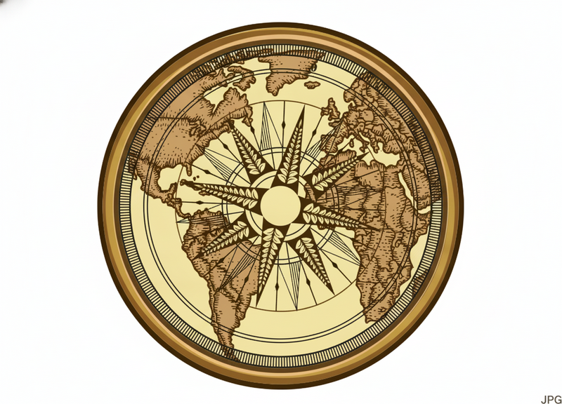 Map poster round world map vinyl rug - TenStickers
