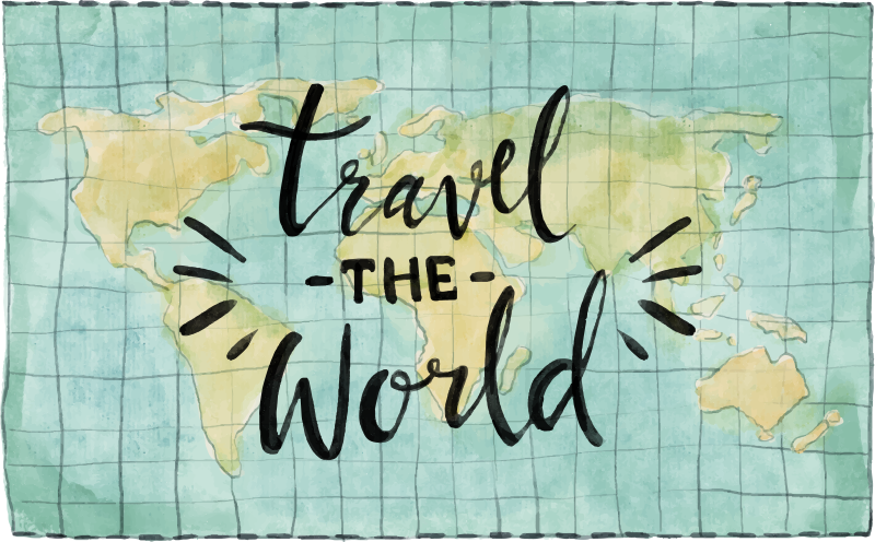 Map poster world map travel rug - TenStickers
