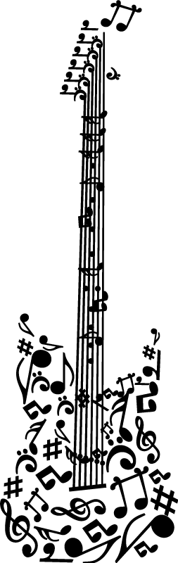 Music poster guitar staff vinyl decor - TenStickers