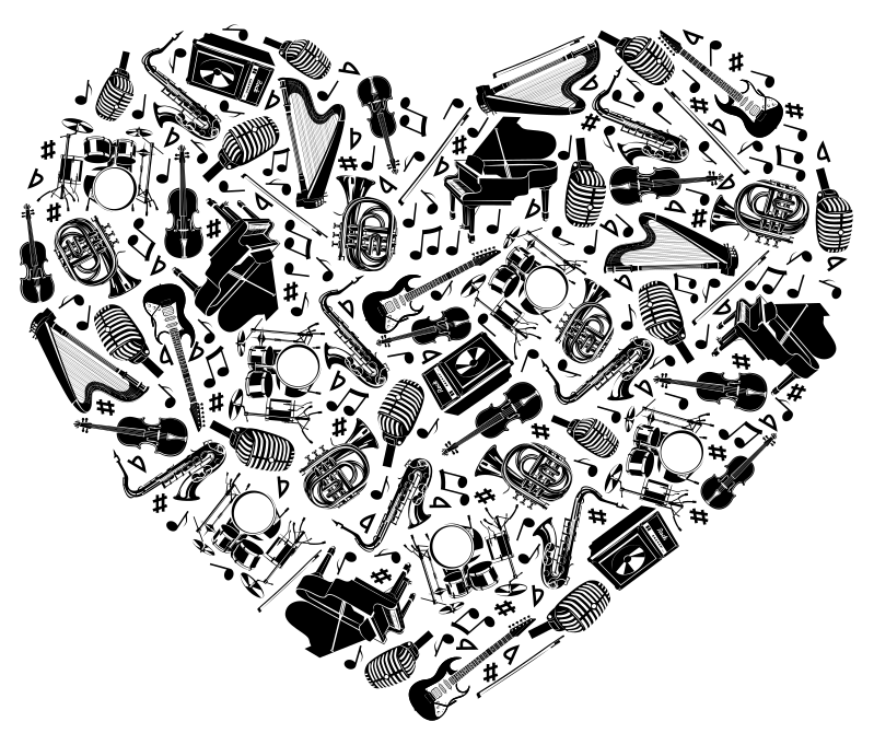 Music poster heart shaped design - TenStickers
