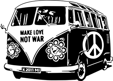 Vintage poster hippie van wall decal - TenStickers