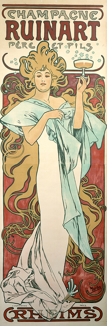 Vintage poster ruinart champagne adhesive poster - TenStickers