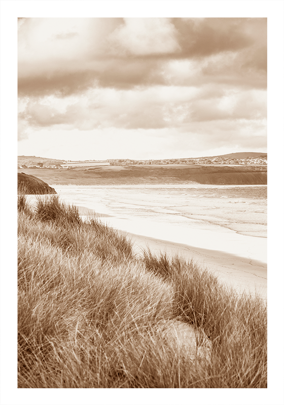 Landscape poster coastal landscape sepia tones - TenStickers